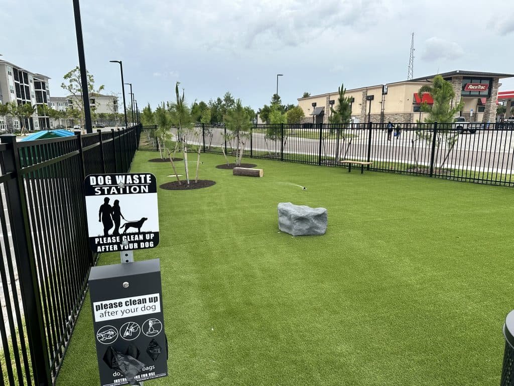 pet turf installed in a public park